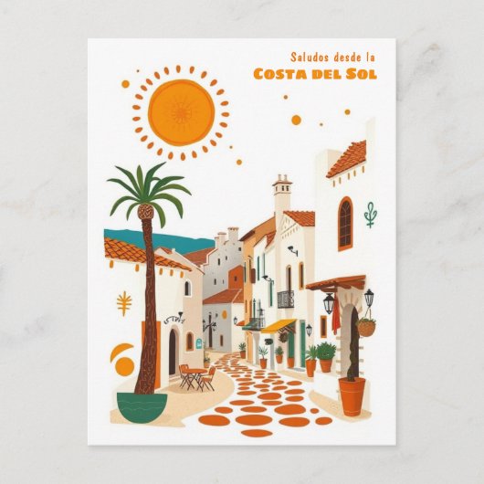 Costa del Sol Spanje vakantie mediterraan Briefkaa Briefkaart (Voorkant)