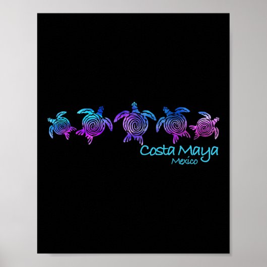 Costa Maya Beach Design _ Tribal Turtle Gift Poster (Voorkant)