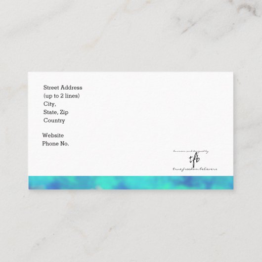 Costa Maya Blues Logo Std. Gepersonaliseerd Visitekaartje (Achterkant)