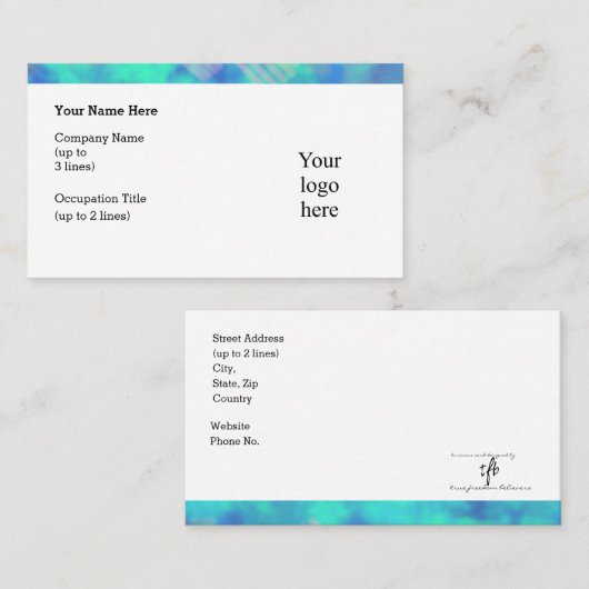 Costa Maya Blues Logo Std. Gepersonaliseerd Visitekaartje (Voorkant / Achterkant)