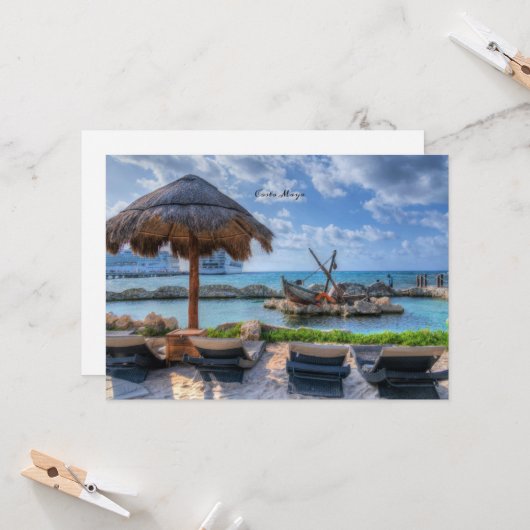 Costa Maya, Mexico Kaart (Voorkant / Achterkant in situ)