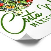 Costa Maya Mexico Sea Turtle Trocal Hibiscus Vacat Poster (Hoek)