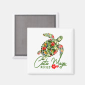 Costa Maya Mexico Sea Turtle Tropical Hibiscus Vac Magneet (Voorkant / Achterkant)