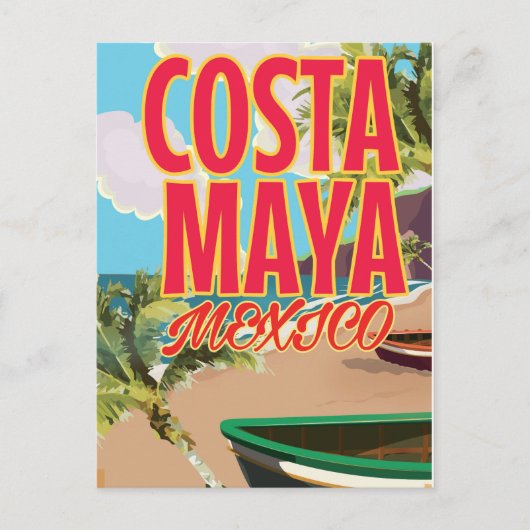 Costa Maya Mexico strandposter Briefkaart (Voorkant)