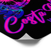 Costa Maya Mexico Tie Dye Sea Turtle Hibiscus Beac Poster (Hoek)