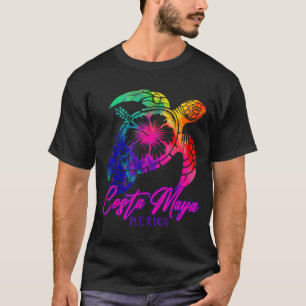 Costa Maya Mexico Tie Dye Zeeschildpad Hibiscus St T-shirt