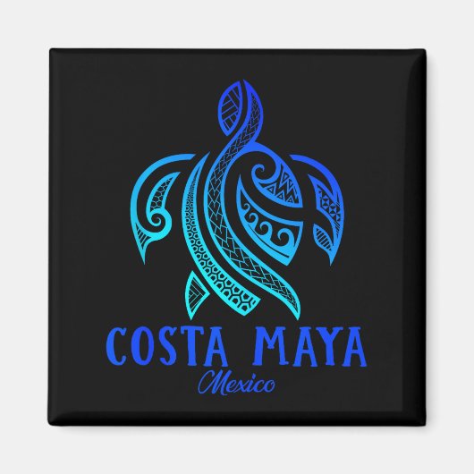 Costa Maya Mexico Zeeschildpad Tie Dye Hibiscus St Magneet (Voorkant)