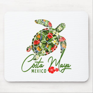 Costa Maya Mexico Zeeschildpad Trocal Hibiscus Vak Muismat