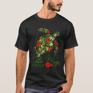 Costa Maya Mexico Zeeschildpad Tropische Hibiscus  T-shirt