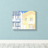 Costa Nova Beach Houses #2 Canvas Afdruk (Insitu (Houten vloer))