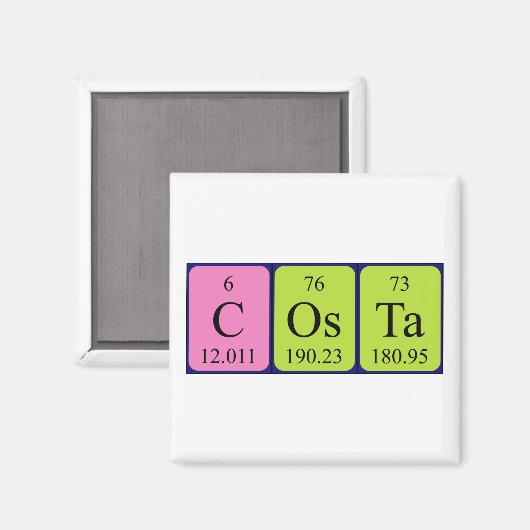 Costa periodiek table name magnet (Voorkant / Achterkant)