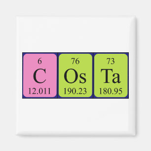 Costa periodiek table name magnet