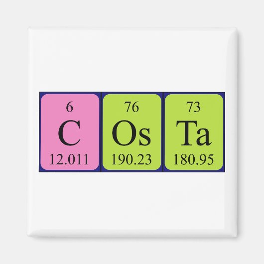 Costa periodiek table name magnet (Voorkant)