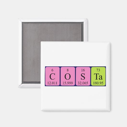 Costa periodiek table name magnet (Voorkant / Achterkant)