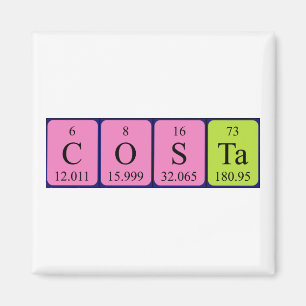Costa periodiek table name magnet