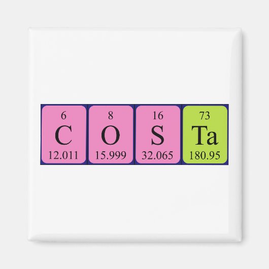 Costa periodiek table name magnet (Voorkant)