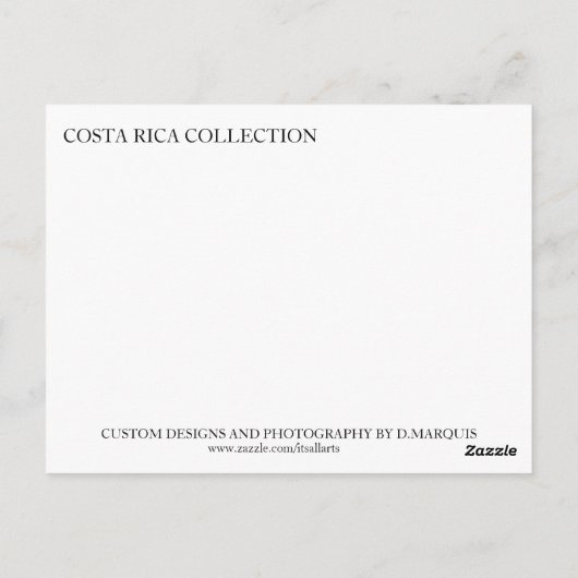 COSTA RICA #1 BRIEFKAART (Achterkant)