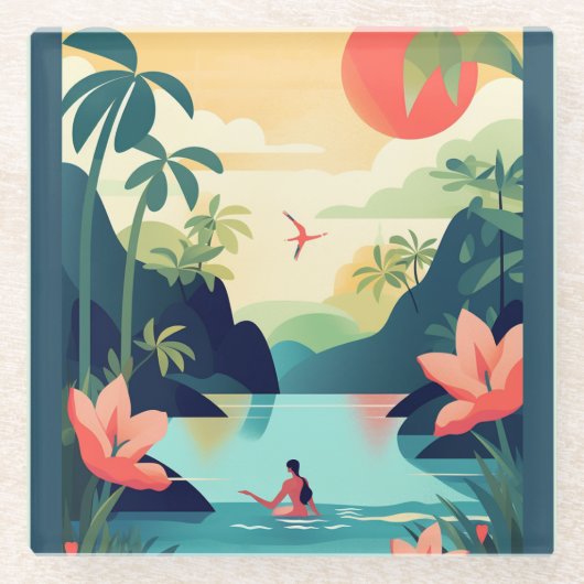 COSTA RICA #1 GLAZEN ONDERZETTER (Voorkant)