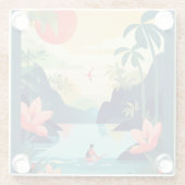 COSTA RICA #1 GLAZEN ONDERZETTER (Achterkant)