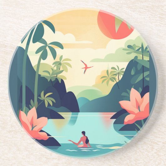 COSTA RICA #1 ZANDSTEEN ONDERZETTER (Voorkant)