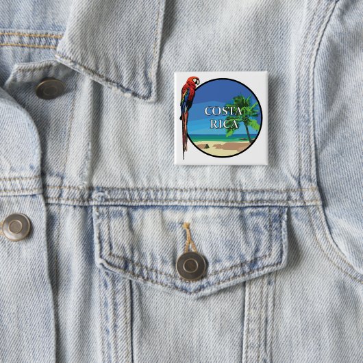 Costa Rica - 2 inch vierkante Button (In situ)
