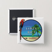 Costa Rica - 2 inch vierkante Button (Voorkant /achterkant)