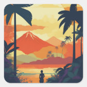 COSTA RICA #2 VIERKANTE STICKER (Voorkant)