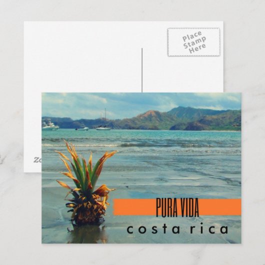 Costa Rica Ananas op het strand Briefkaart (Voorkant / Achterkant)