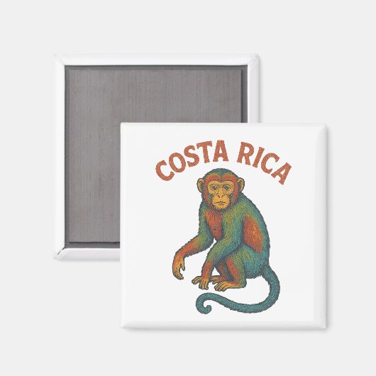 Costa Rica Apenmagneet Magneet (Voorkant / Achterkant)