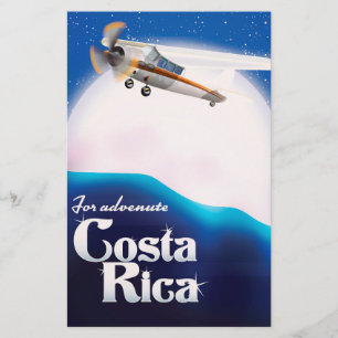 Costa rica Avontuur maan reisposter Briefpapier