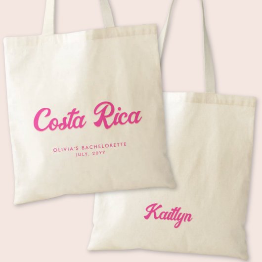 Costa Rica Bachelorette Party Gepersonaliseerd Tas