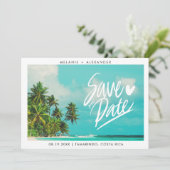 Costa Rica Beach Destination Wedding Save the Date (Staand voorkant)