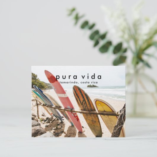 Costa Rica Beach Foto Surfende Briefkaart (Staand voorkant)