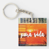 Costa Rica Beach Pura Vida Souvenir Sleutelhanger (Voorkant)
