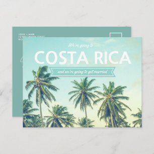 Costa Rica Beach Weddenschap redt de data Aankondigingskaart