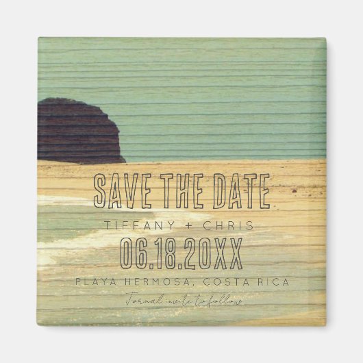 Costa Rica Beach Wedding Save the Date Magneet (Voorkant)
