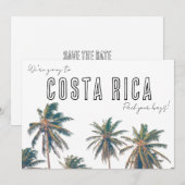 Costa Rica Bestemming Strand Bruiloft Save the Dat Date (Voorkant / Achterkant)