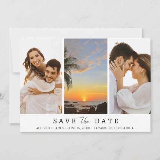 Costa Rica Bestemming Strand Trouwfoto Save The Date (Voorkant)