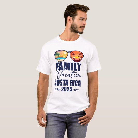 Costa Rica bijpassende familie vakantie 2025 waard T-shirt (Voorkant volledig)