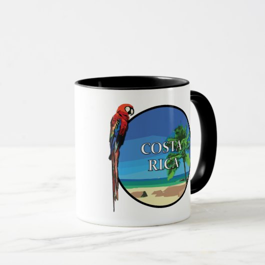 Costa Rica - Black 11 oz Ringer Mok (Voorkant rechts)