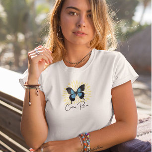 Costa Rica Blauwe Morpho Vlinder Souvenir T-shirt
