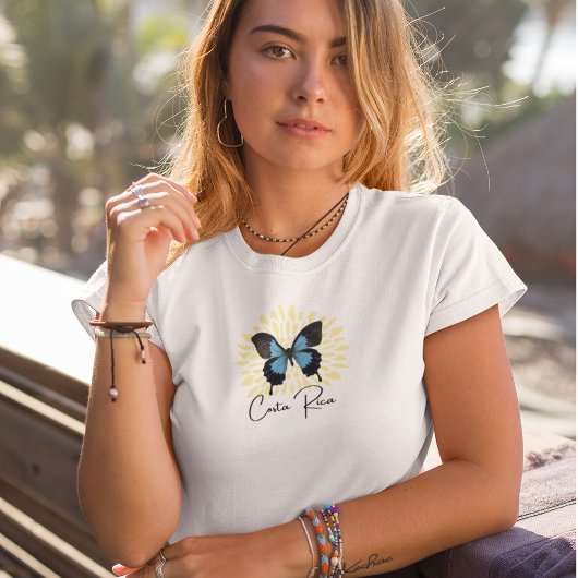 Costa Rica Blauwe Morpho Vlinder Souvenir T-shirt