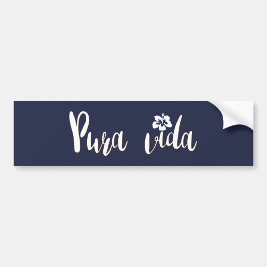 Costa Rica Blue Pura Vida Beach Bumpersticker (Voorkant)