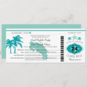 Costa Rica Boarding Pass bruiloft Kaart (Voorkant / Achterkant)