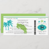 Costa Rica Boarding Pass Wedding Kaart (Voorkant / Achterkant)