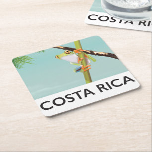 Costa Rica Boomkikker Vakantieposter Kartonnen Onderzetters
