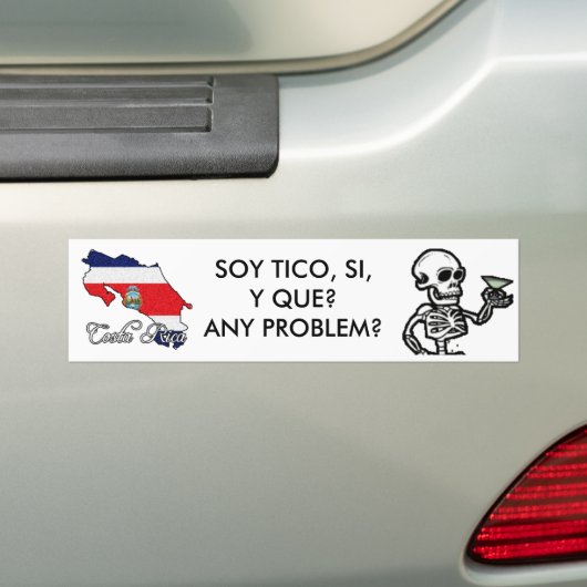 Costa Rica Bumpersticker (Op auto)