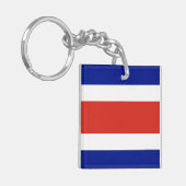 Costa Rica burger vlag Sleutelhanger (Voorkant Links)