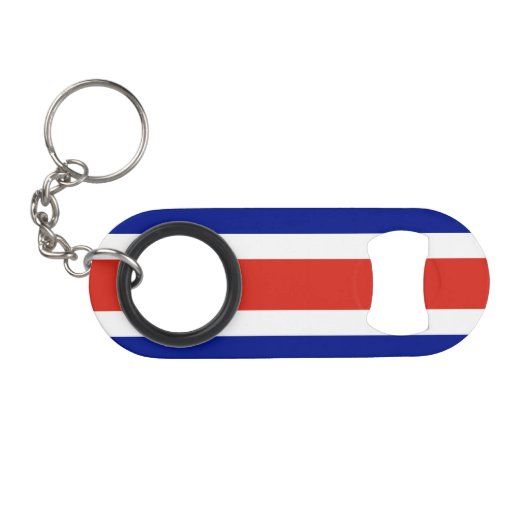Costa Rica Burgervlag Mini Flessenopener (Voorkant (Horizontaal))