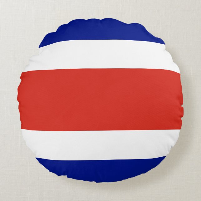 Costa Rica Burgervlag Rond Kussen (Voorkant)
